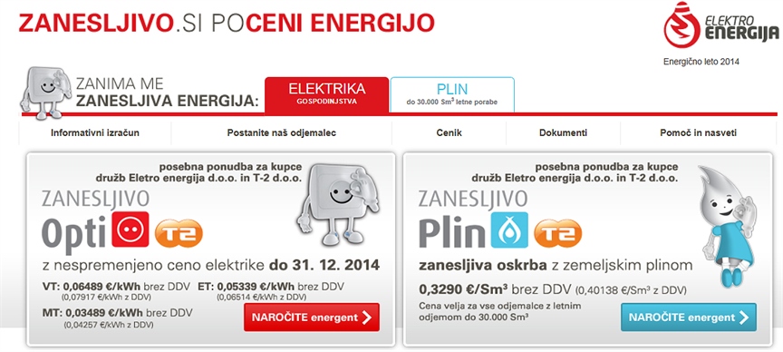 Združene storitve T-2 s storitvami Elektra energije